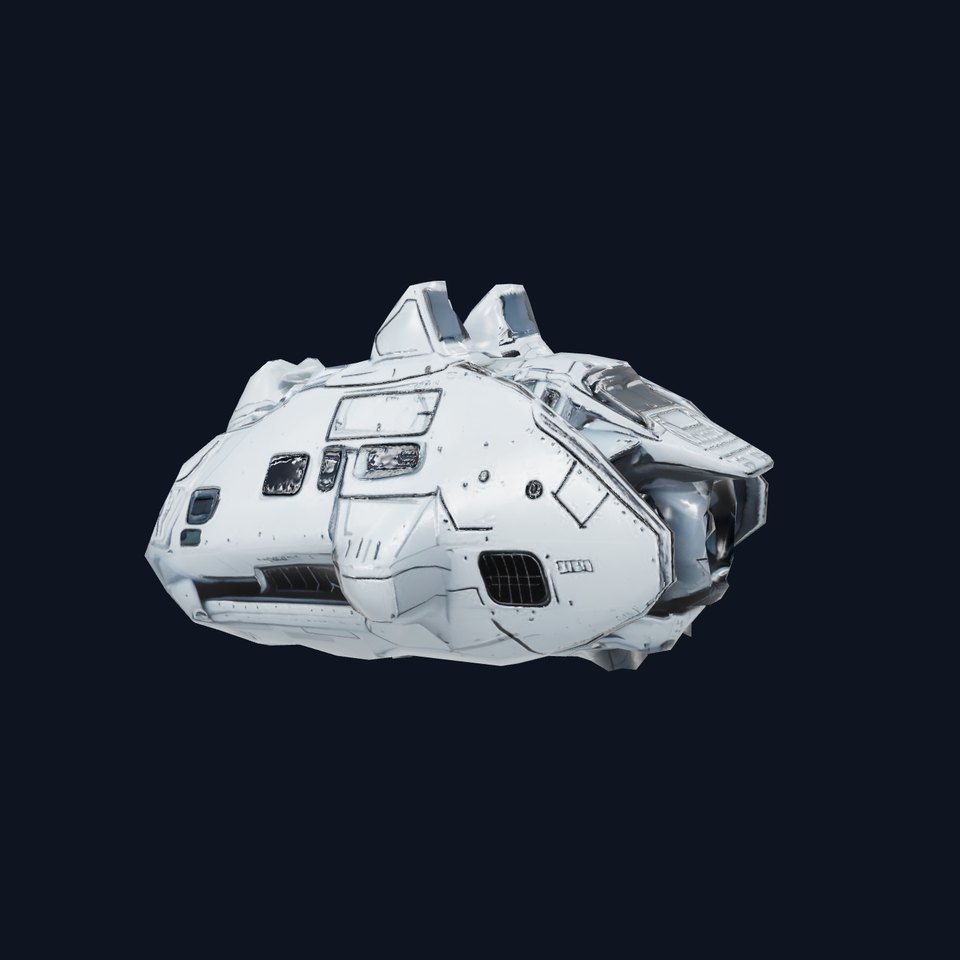 Futuristic White Spaceship model pack